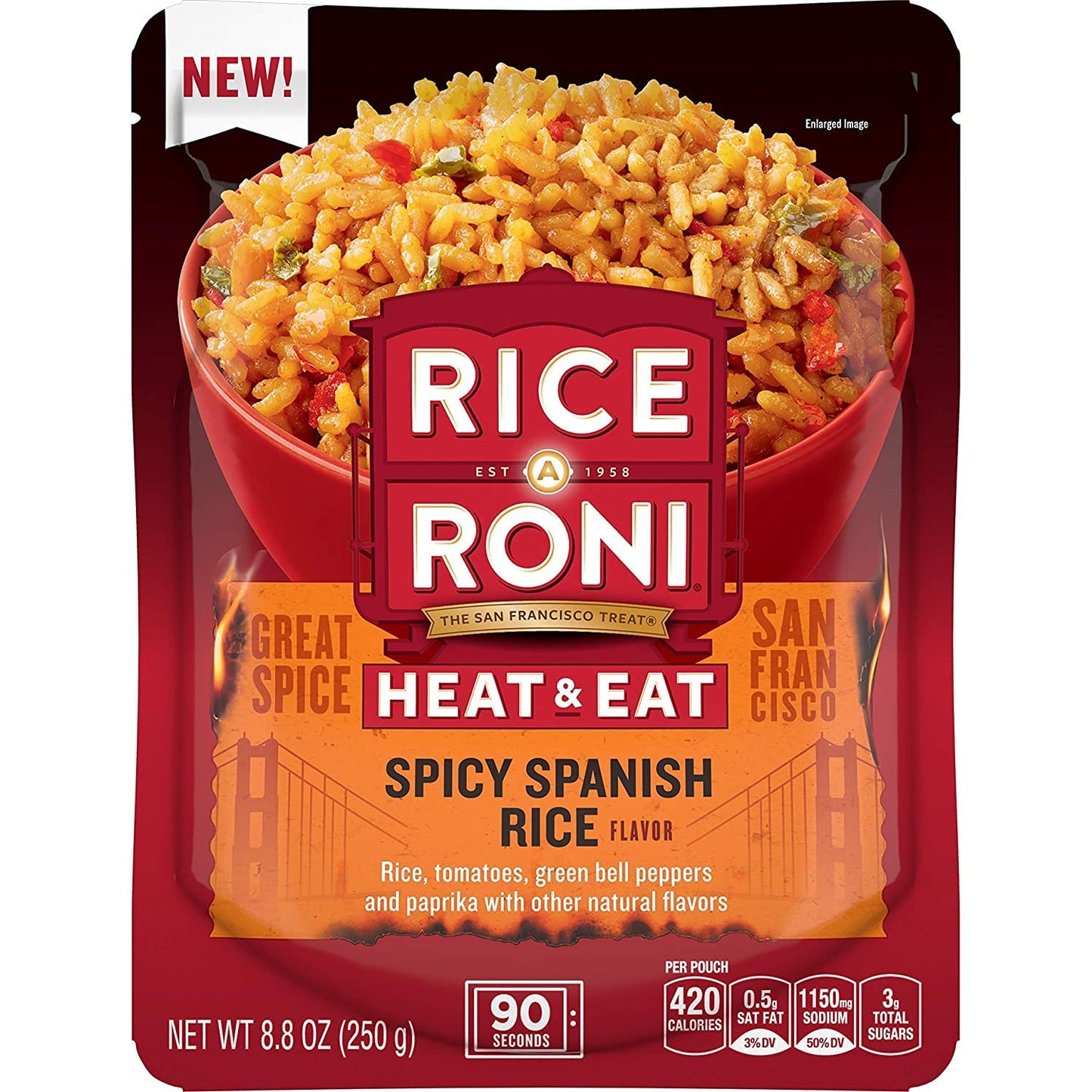 Heat & Eat Rice, Microwave Rice, Quick Cook Rice, Spicy Spanish, (8 Pack)