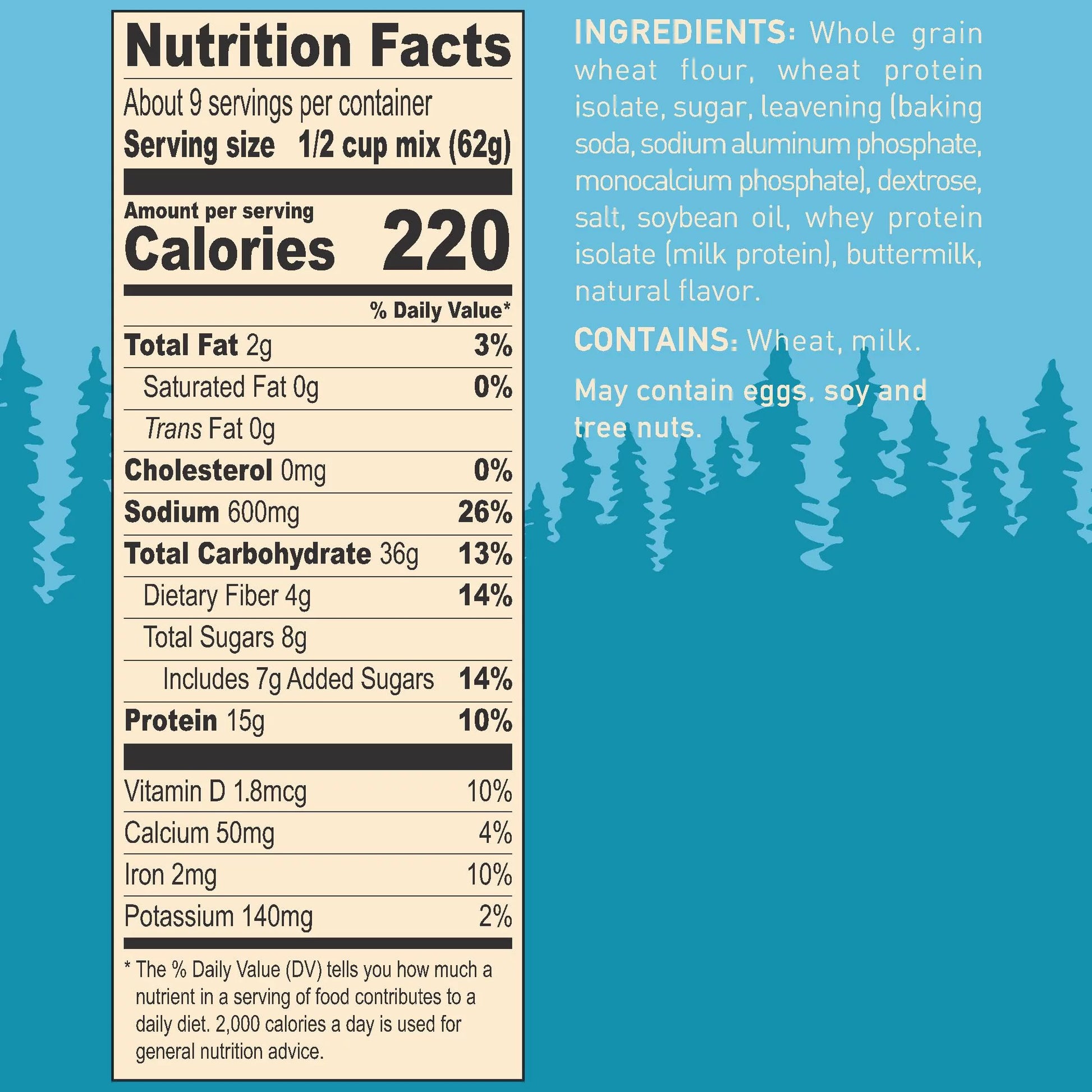 Protein Buttermilk Pancake and Waffle Mix, 15G Protein per Serving, 20 Oz Box