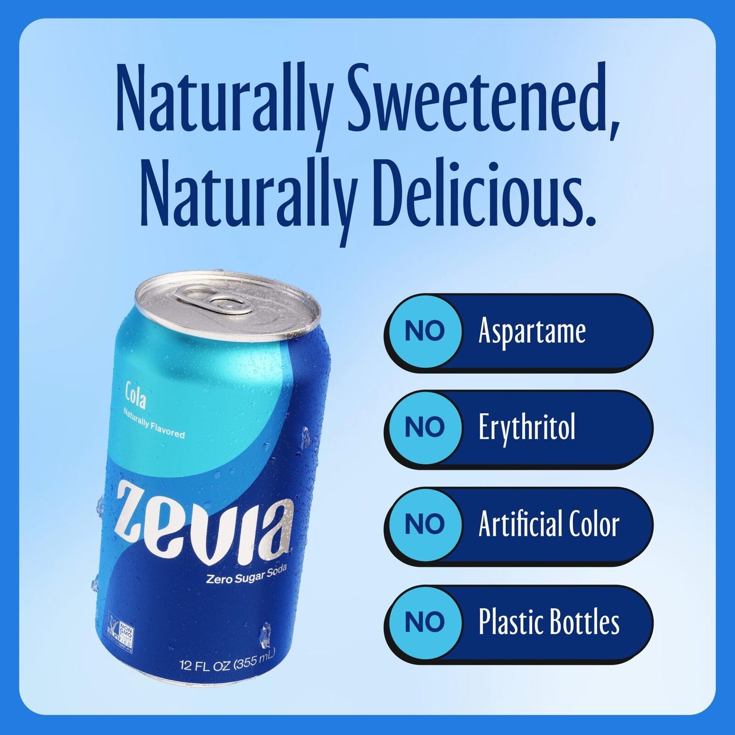 Zevia Zero Calorie Soda Cola, 12 Ounce Cans (Pack of 24)
