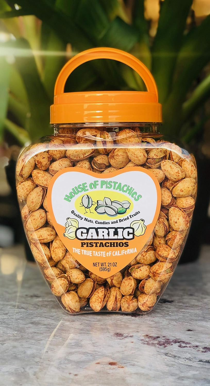 ' Garlic Flavored Pistachios - Real Flavor, Family Recipe, California Grown, 21 Ounces