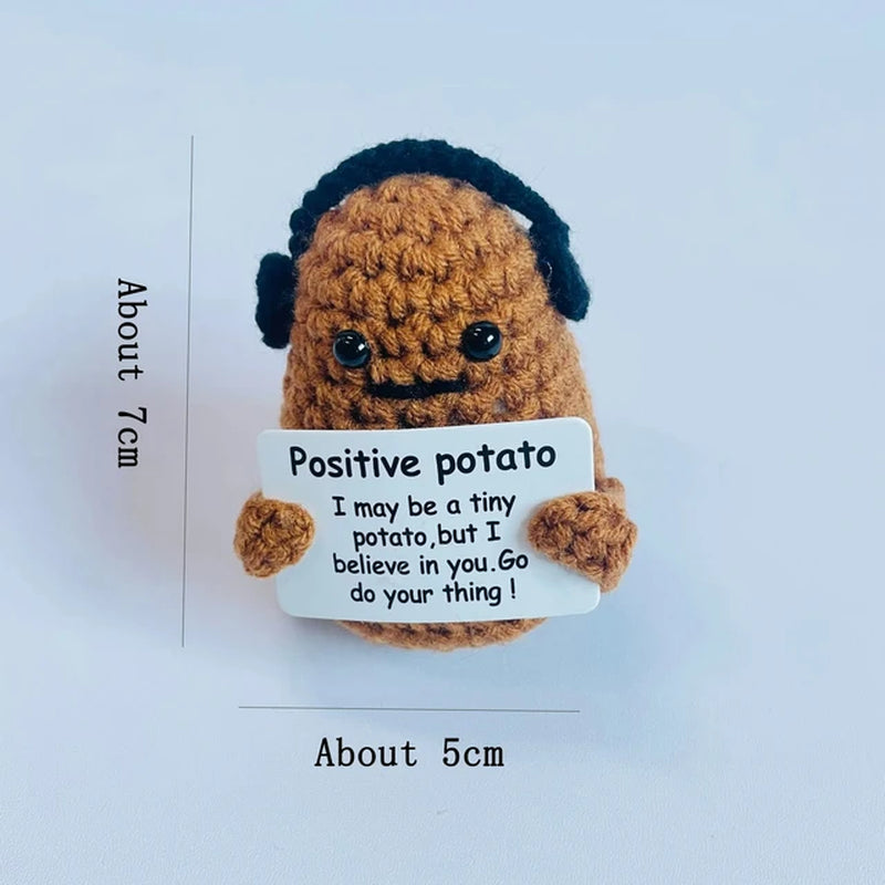 Handmade Positive Energy Potato Doll Home Decoration Mini Plush Knitting Wool Potato Doll Cute Birthday Gifts Office Room Decor