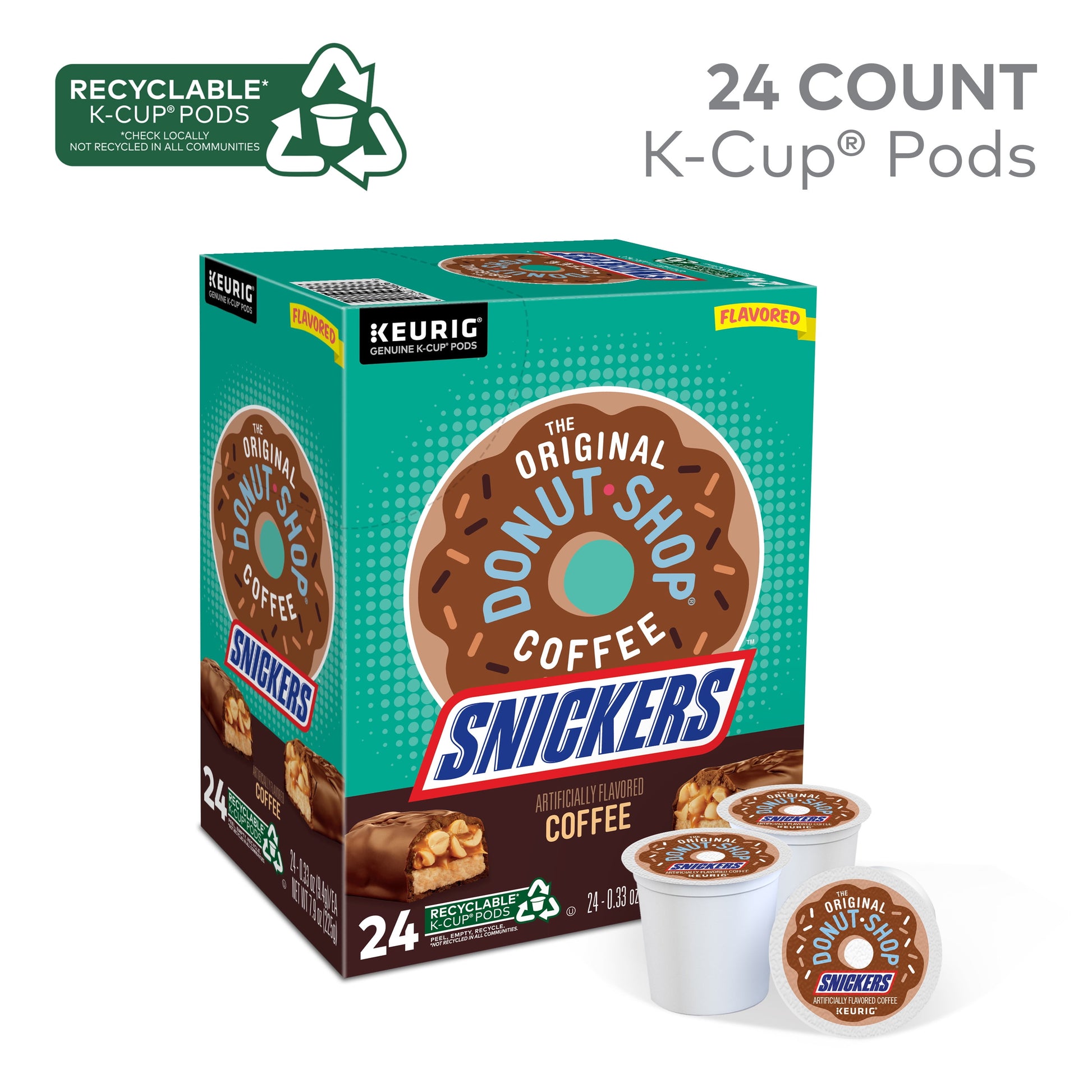 , Snickers Flavored K-Cup Coffee Pods, 24 Count