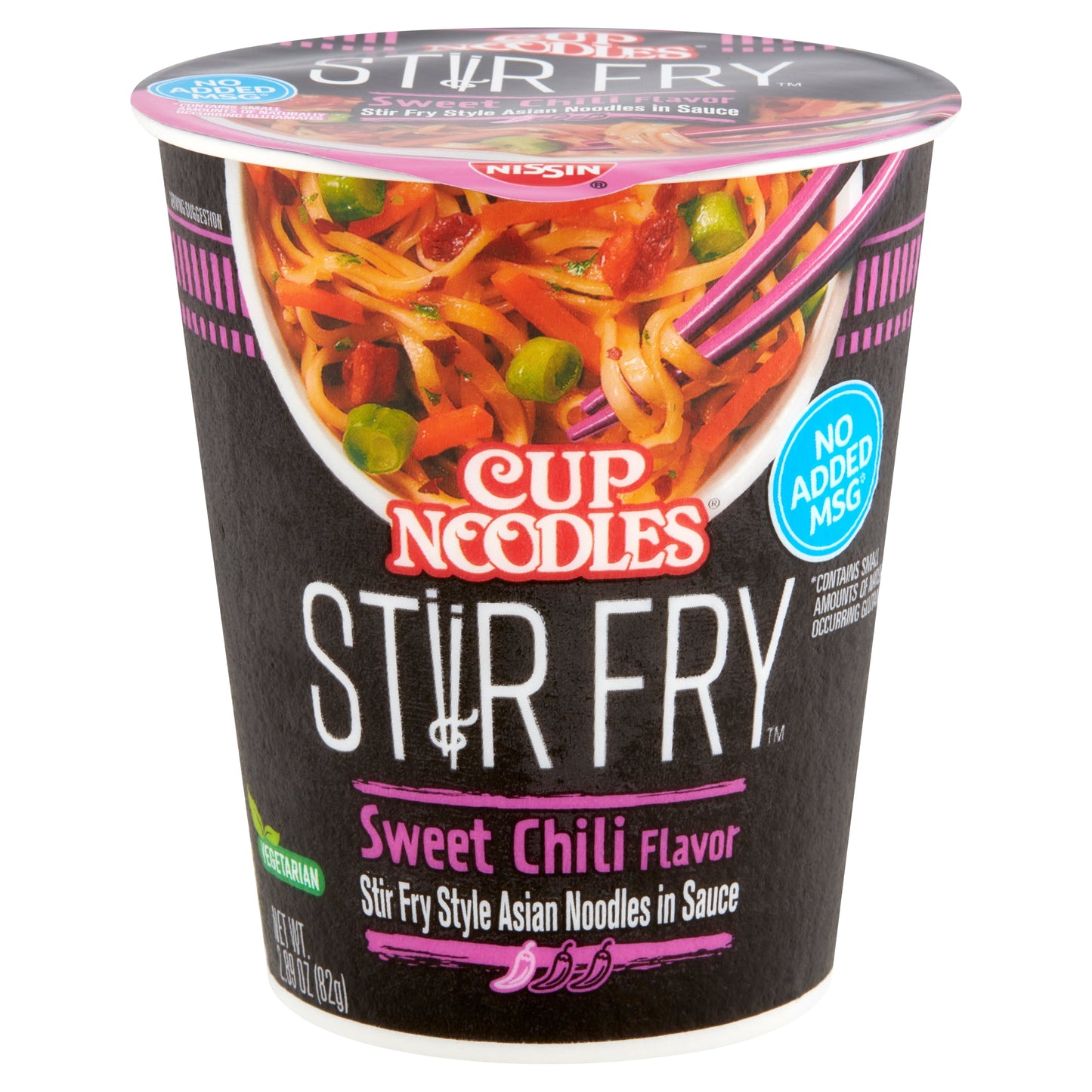 (6 Pack)  Cup Noodles Stir Fry Sweet Chili Flavor Asian Noodles in Sauce 2.89 Oz. Cup