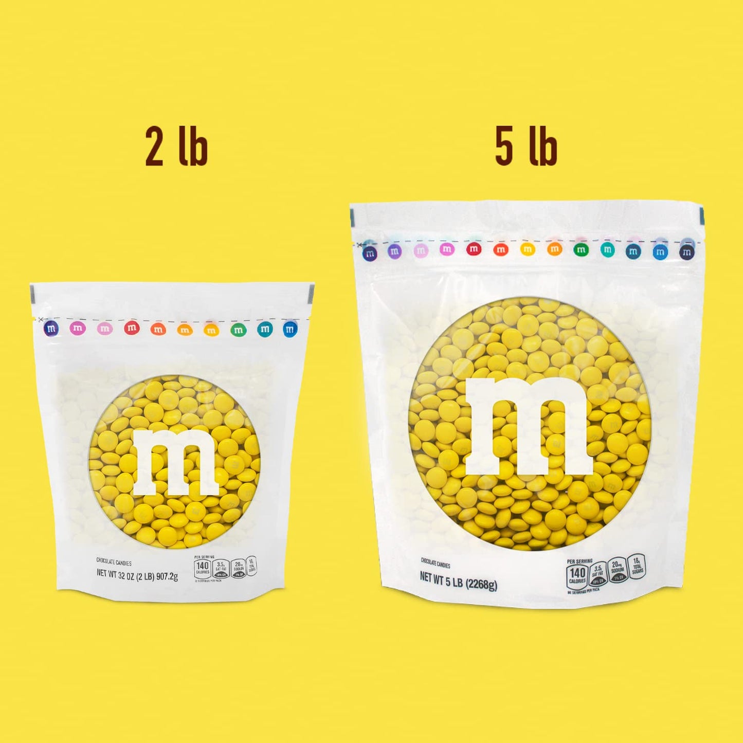 Mym&M’S Milk Chocolate Candy, Single Color, Yellow, 5-Pound Bulk Bag (Pack of 1)