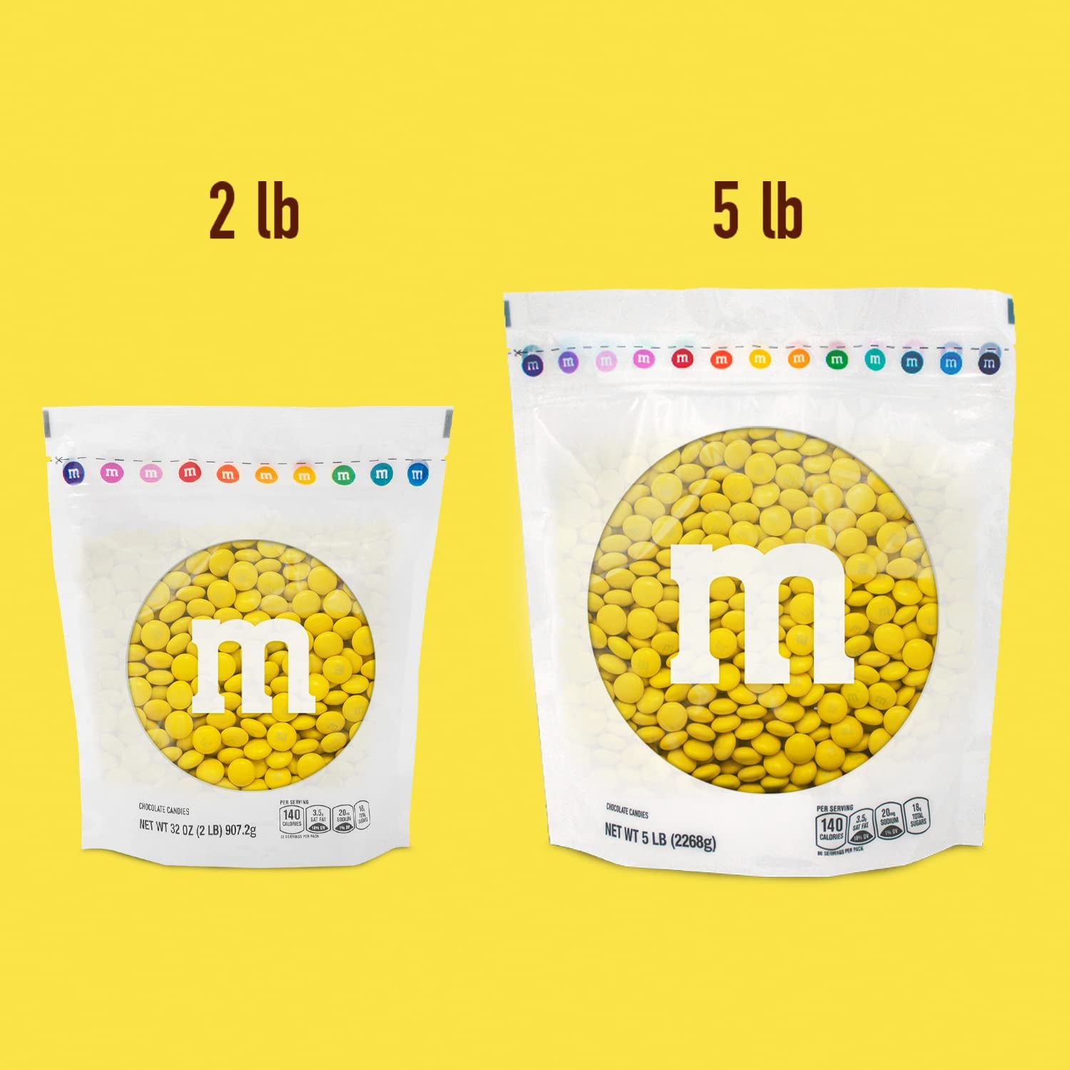 M&M’S Yellow Milk Chocolate Candy, 2Lbs of  in Resealable Pack for Candy Bars, Easter, Graduations, Birthdays, Dessert Tables & DIY Party Favors