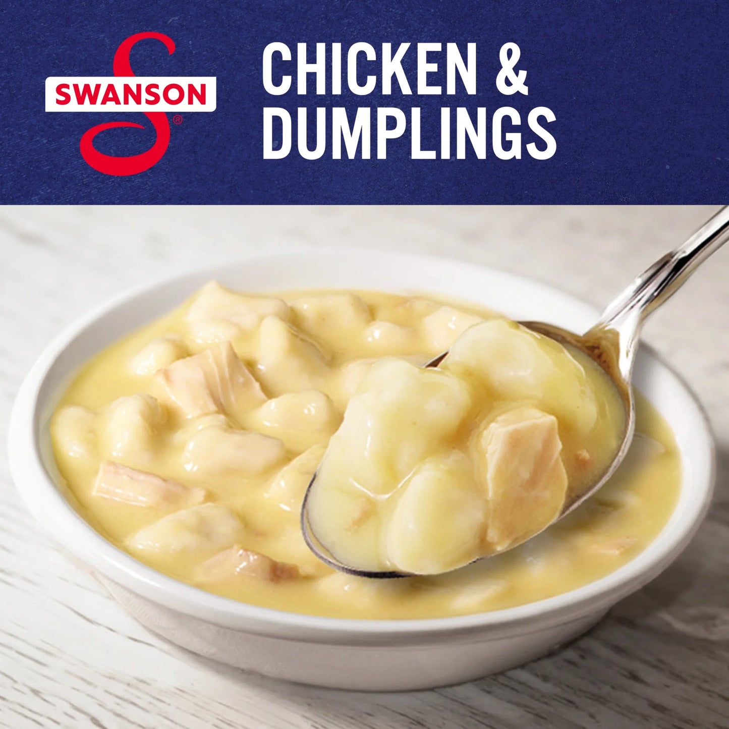 (8 Pack) Swanson Canned Chicken and Dumplings with White and Dark Chicken Meat, 10.5 Oz Can