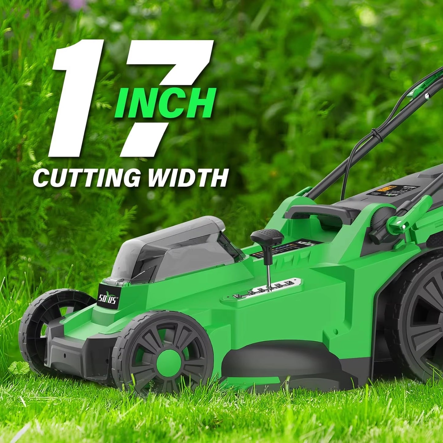 Electric Lawn Mower Cordless, 15 Inch 40V Battery Powered Lawn Mower with Brushless Motor, 6 Position Height