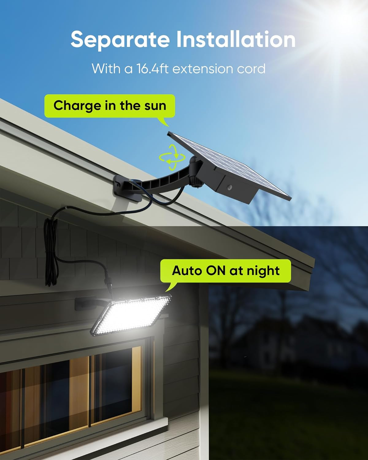 1000 Lumens 299 LED Solar Lights Outdoor Bright Solar Dusk to Dawn Light with 40