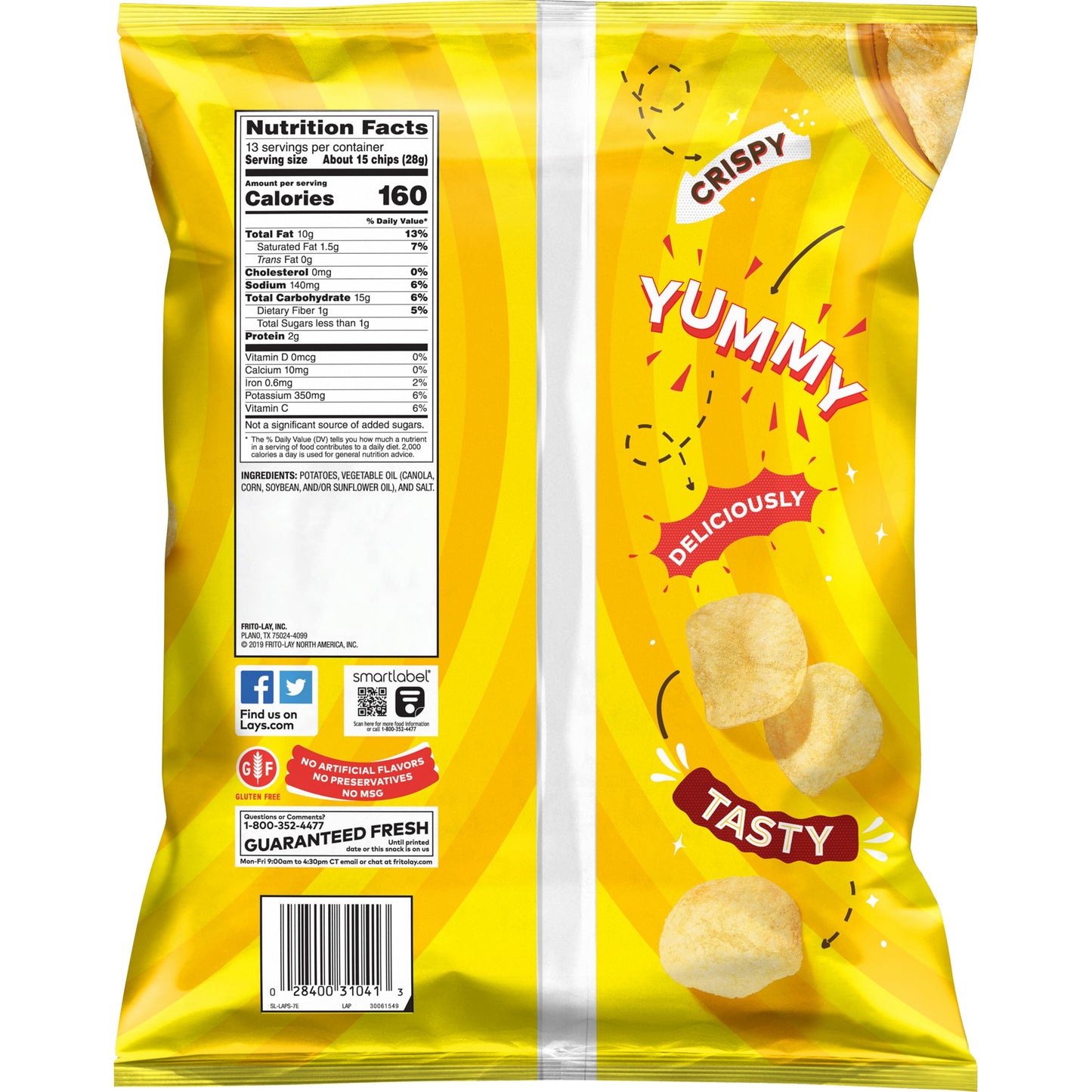 Classic Potato Snack Chips, Party Size, 13 Oz Bag