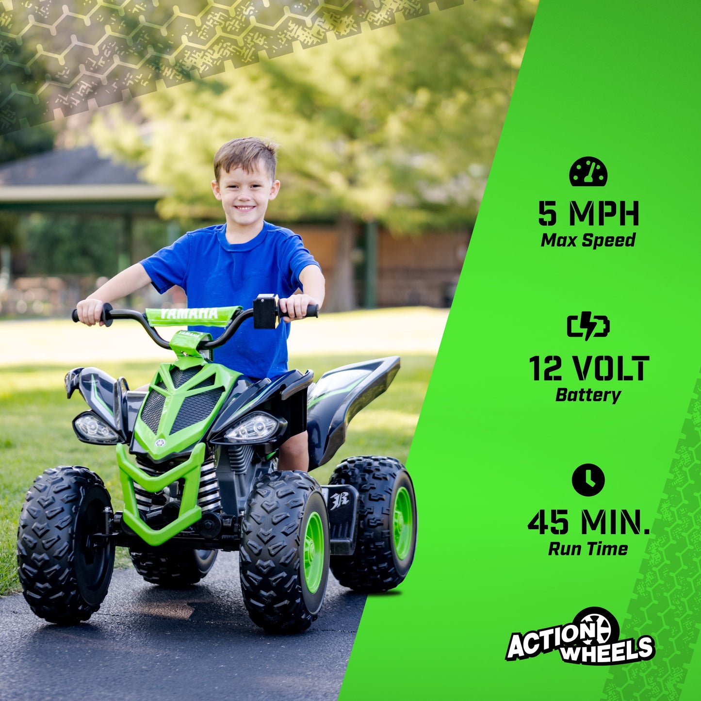 12V Raptor ATV Powered Ride-On for Boys & Girls, Ages 3+, up to 5 MPH