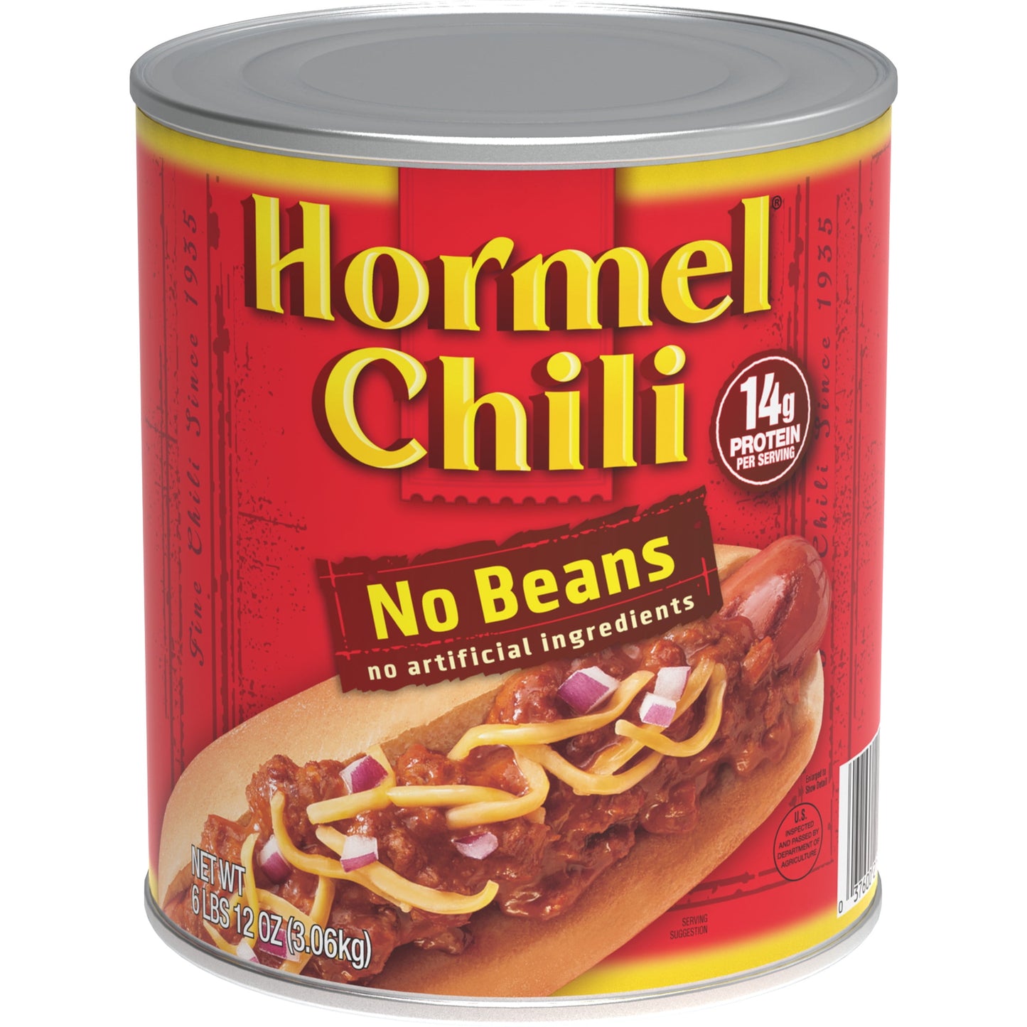 Chili, No Beans, No Artificial Ingredients, Steel Can 108 Oz