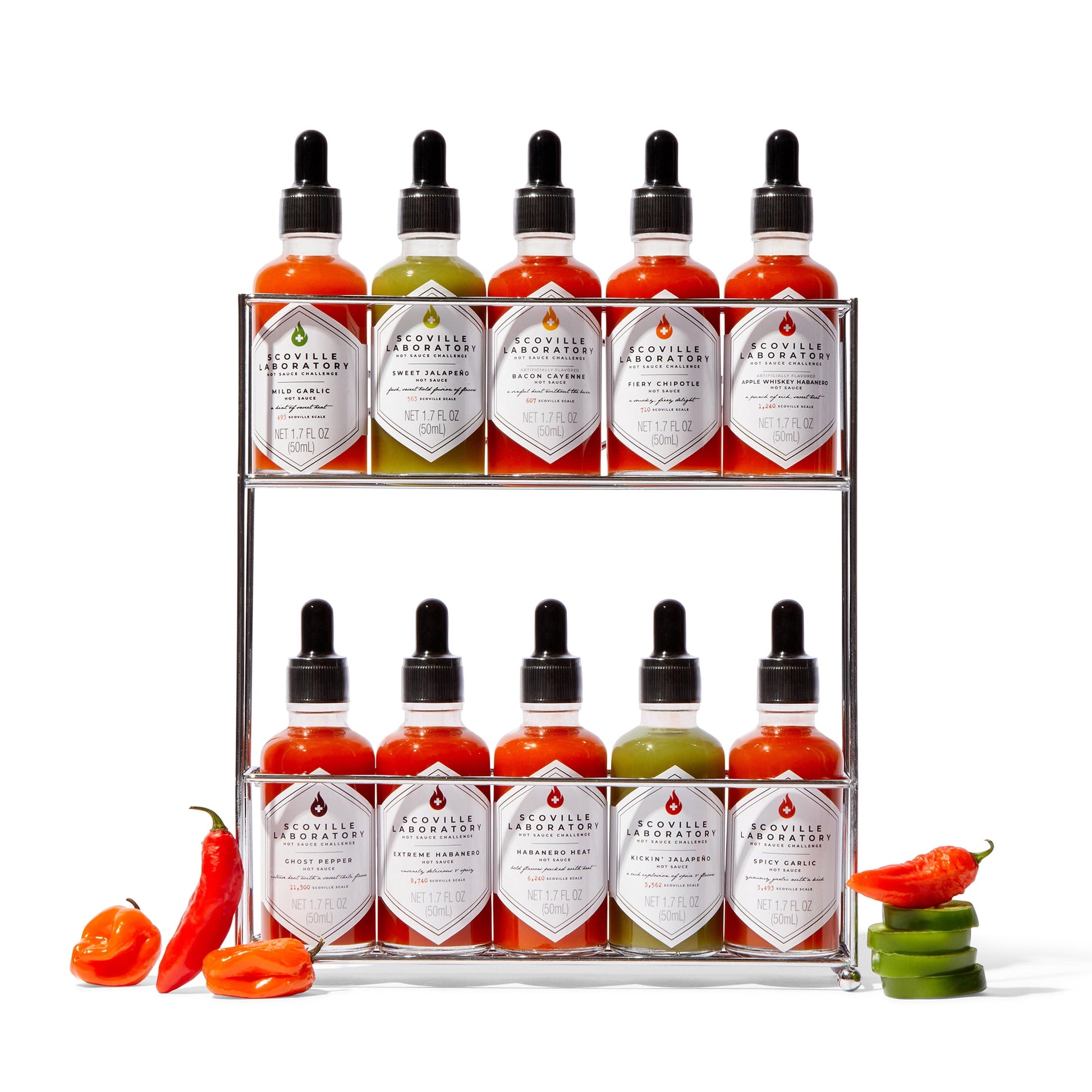 Gourmet, Scoville Laboratory Hot Sauce Challenge Gift Set, Set of 10