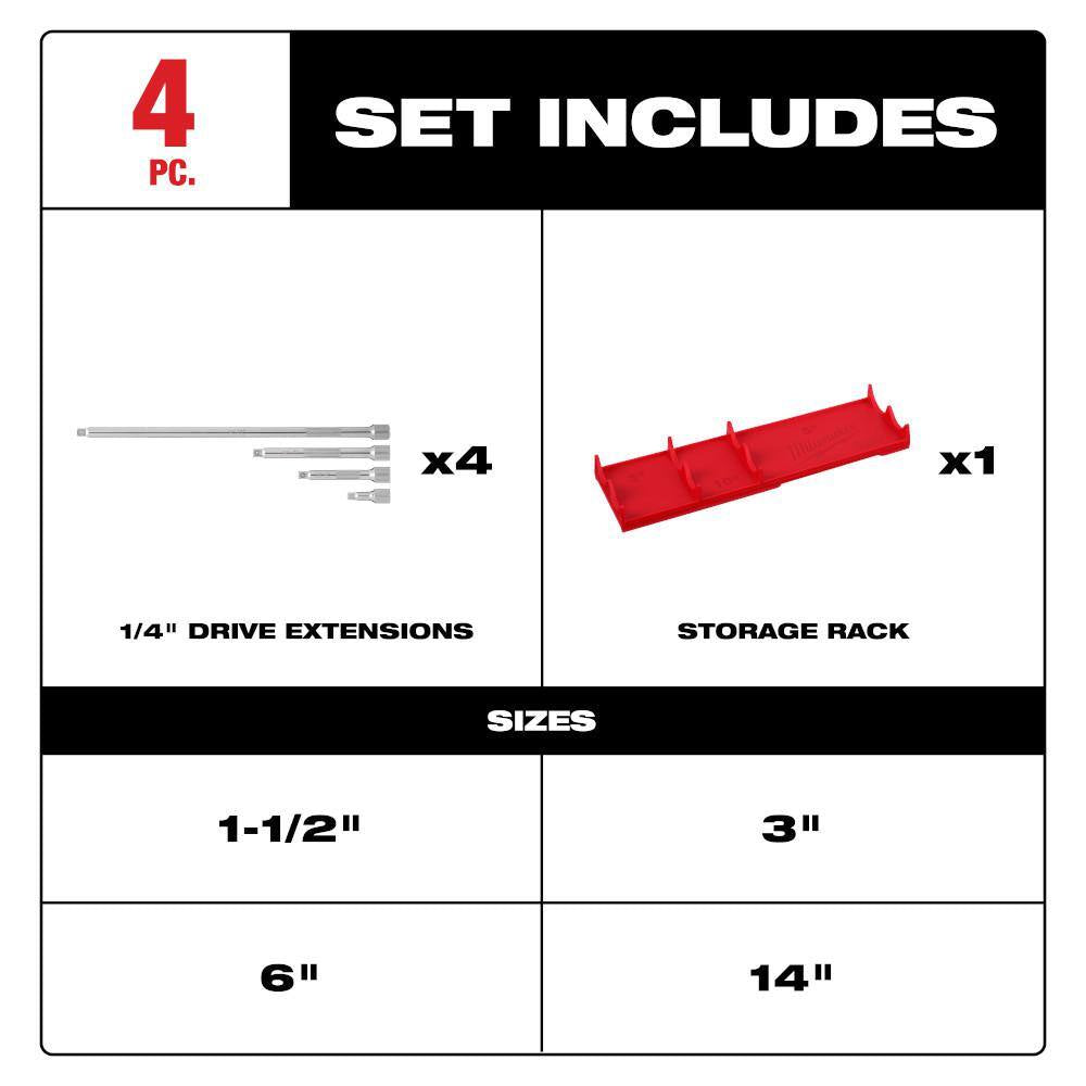 1/4 In. Drive 6 In. Flex Head Ratchet with 1/4 In. Drive Extension Set (5-Piece)