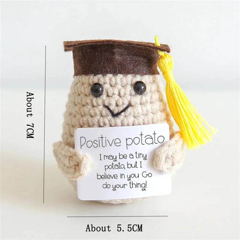 Handmade Positive Energy Potato Doll Home Decoration Mini Plush Knitting Wool Potato Doll Cute Birthday Gifts Office Room Decor