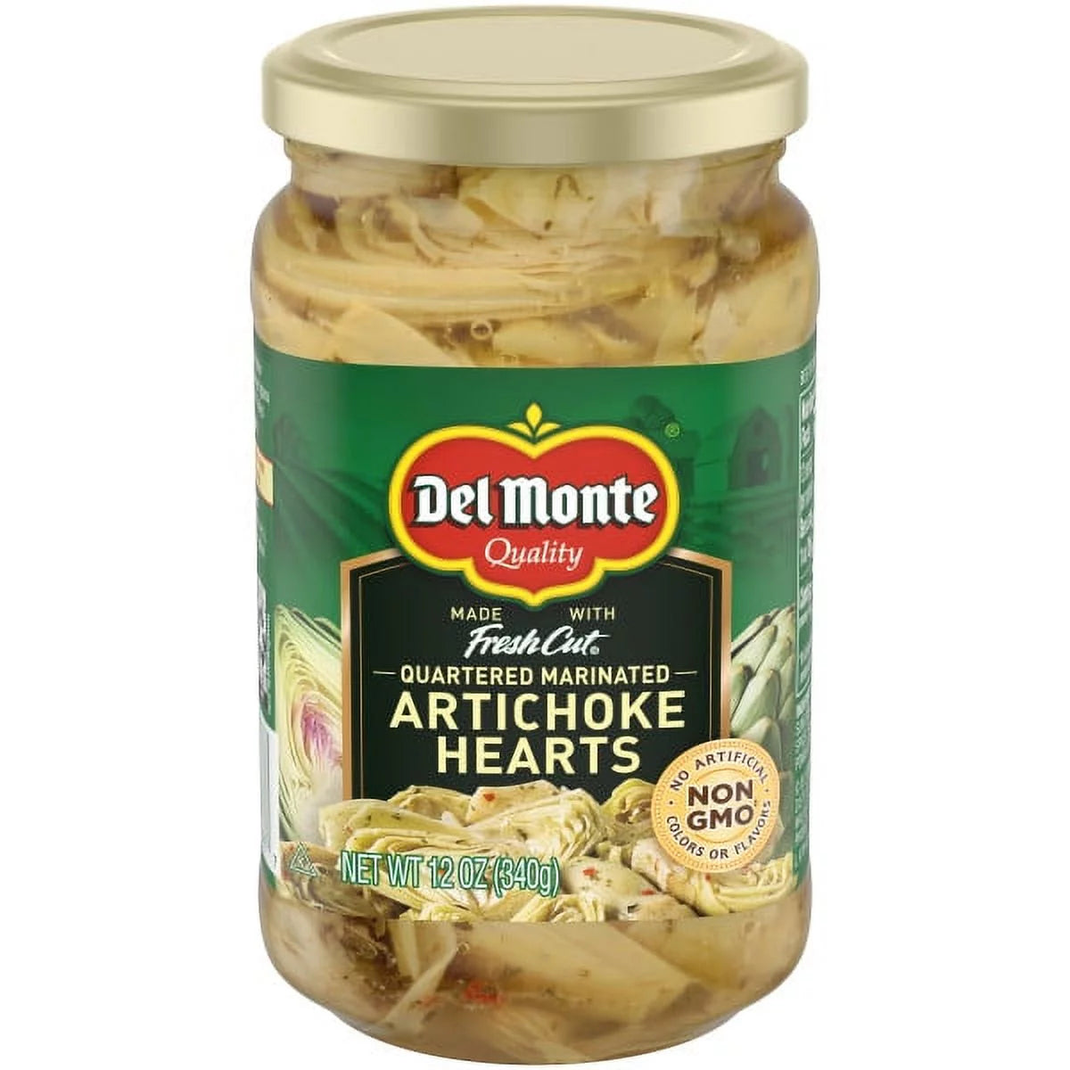 Quartered Marinated Artichoke Hearts 12 Oz. Glass Jar