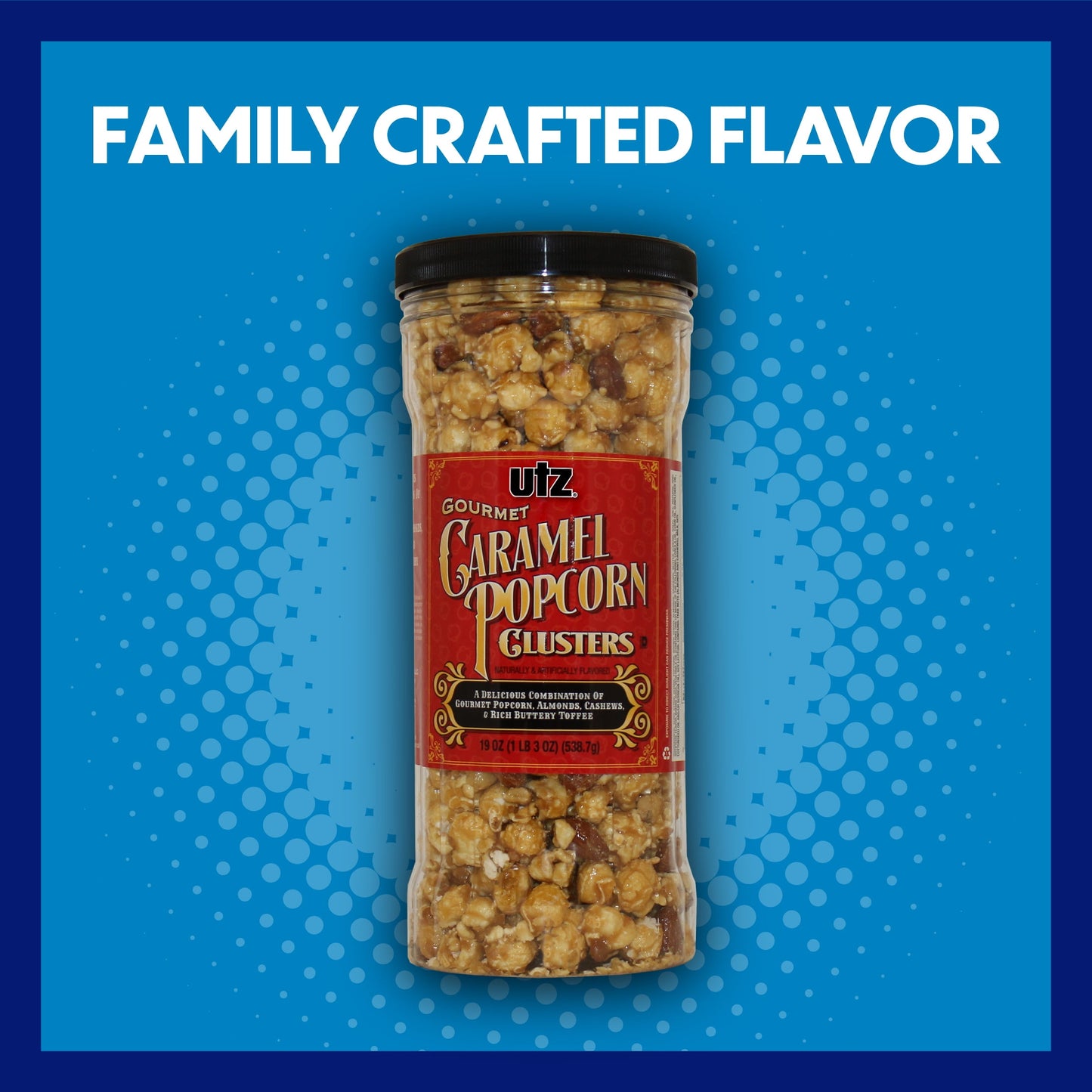 Gourmet Caramel Popcorn Clusters, 19 Oz Barrel