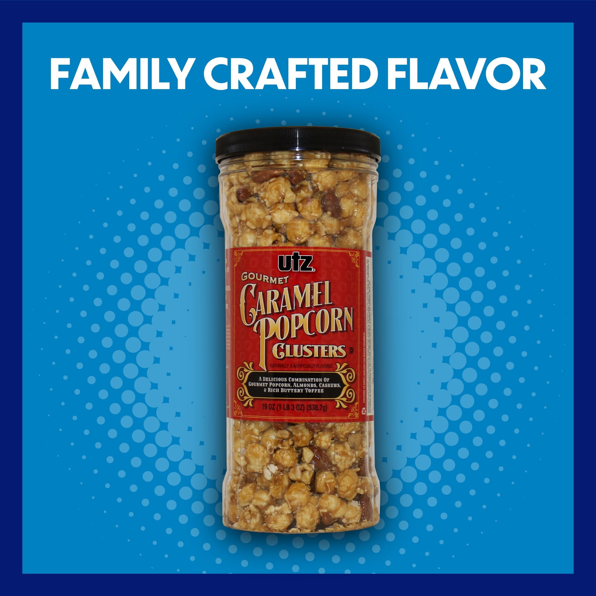 Gourmet Caramel Popcorn Clusters, 19 Oz Barrel