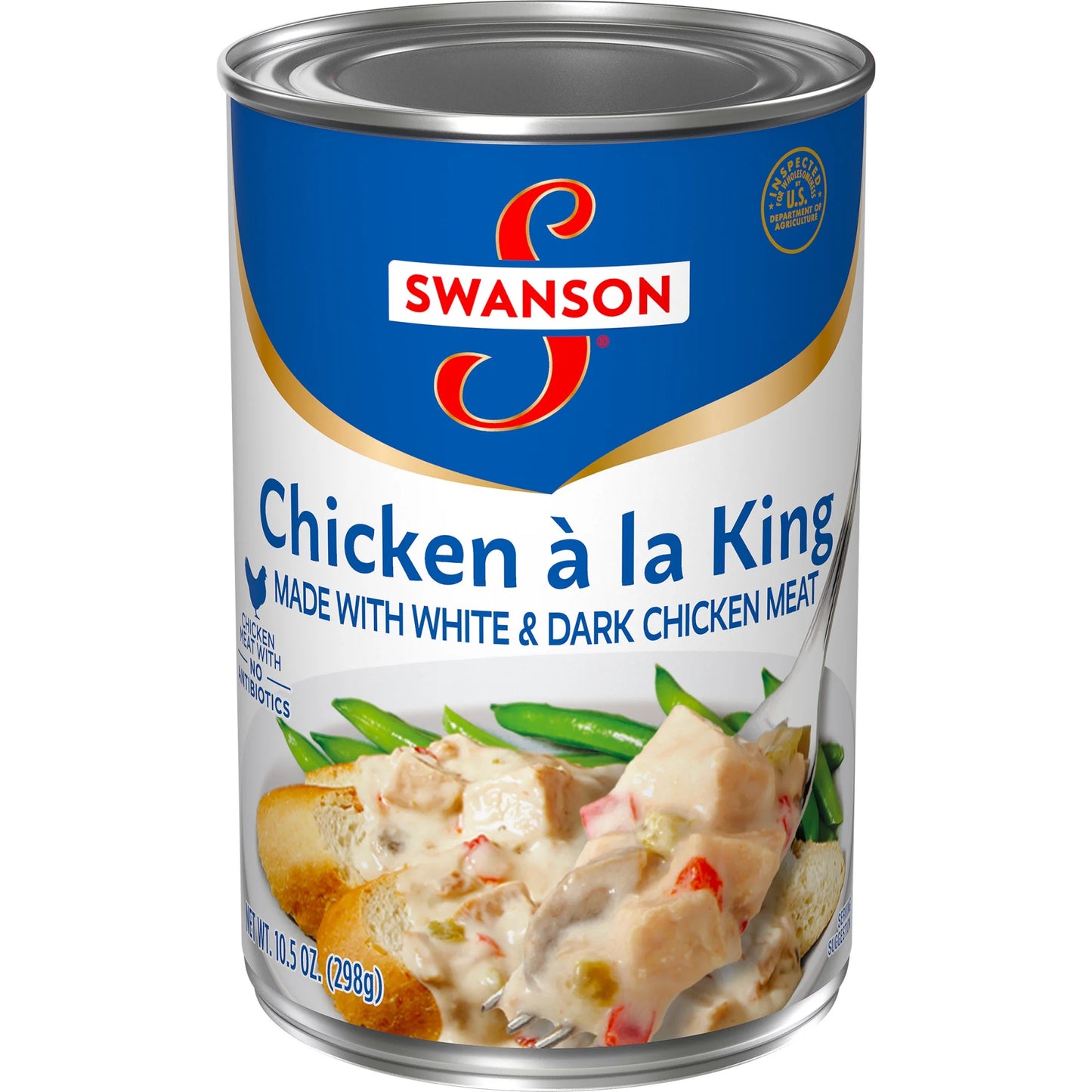 Swanson Canned Chicken a La King with White and Dark Chicken Meat, 10.5 Oz Can