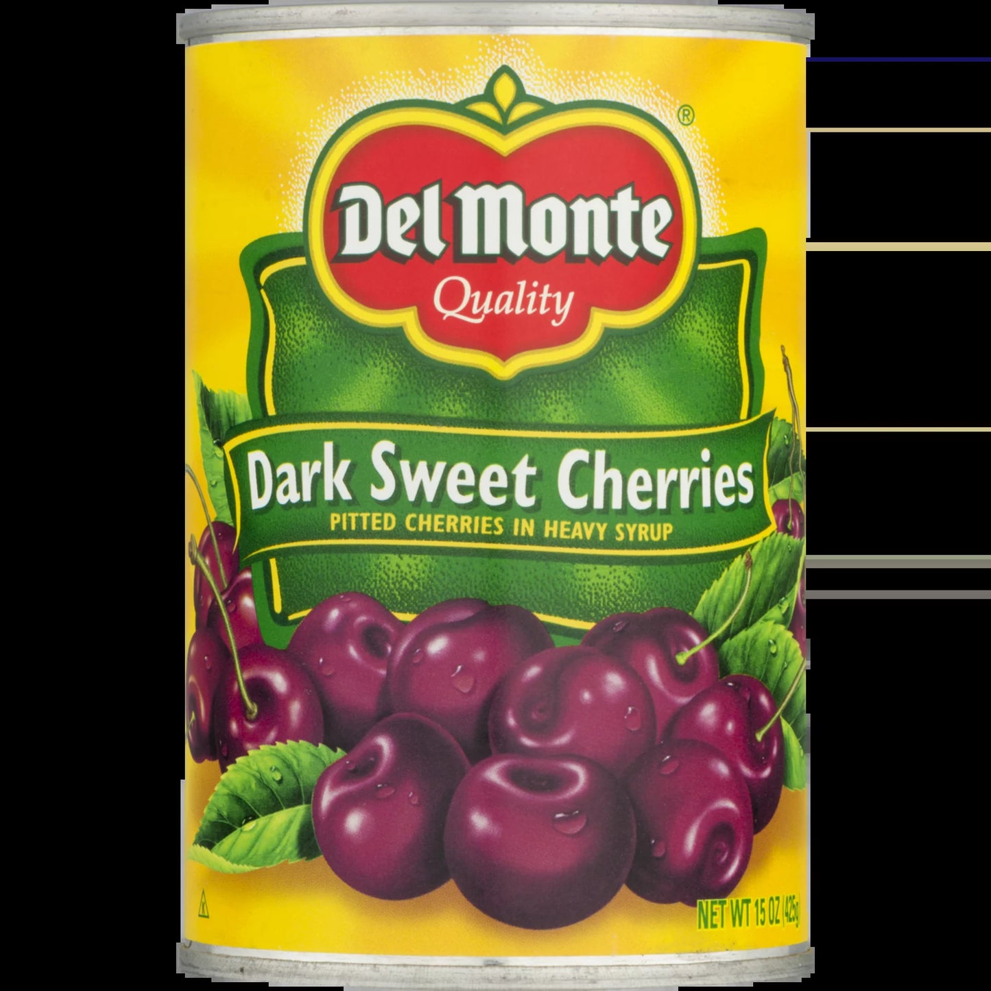 Canned Dark Sweet Pitted Cherries, Heavy Syrup, 15 Oz Can
