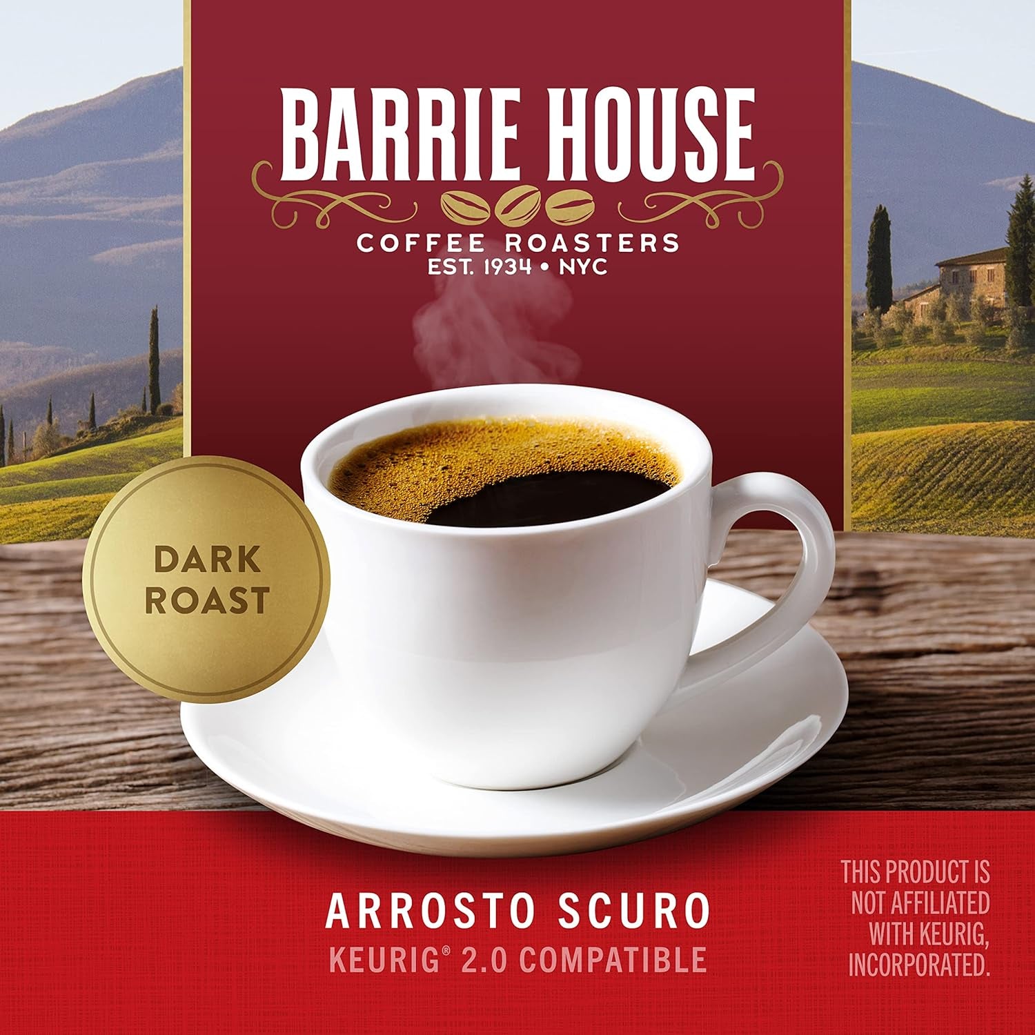 Arrosto Scuro Italian Roast Single Serve Coffee Pods, 10 Pack | Fair Trade Organic Small Batch Artisan Coffee in Convenient Single Cup Capsules | Compatible with Keurig K Cup Brewers |