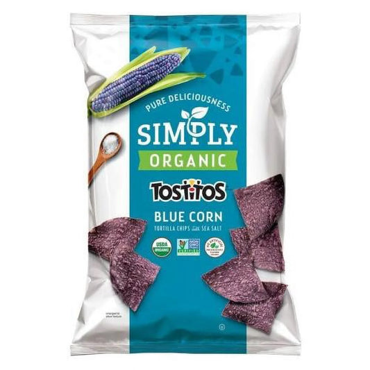 Simply Organic Blue Corn Tortilla Chips with Sea Salt, 9 Oz.