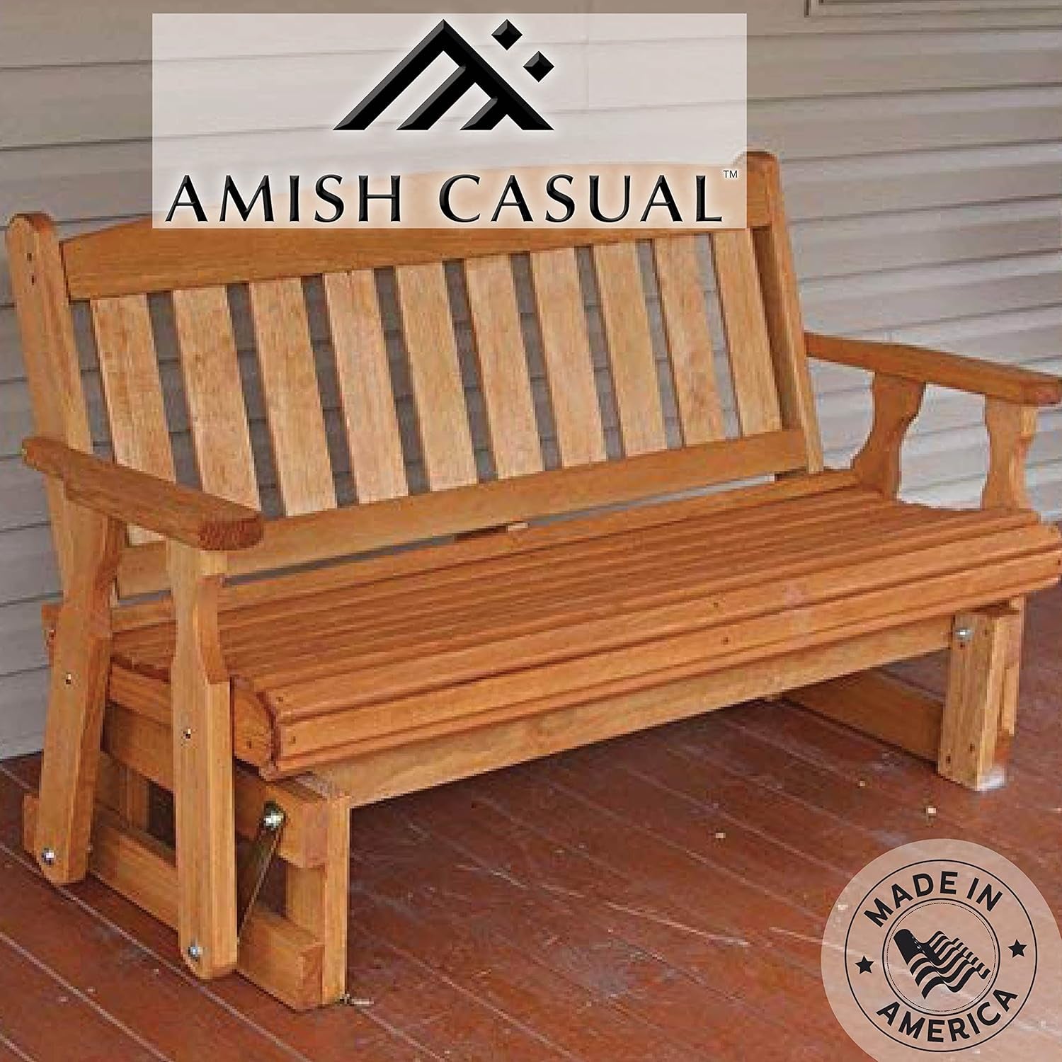 Heavy Duty 800 Lb Mission Pressure Treated Porch Glider (5 Foot, Cedar Stain)