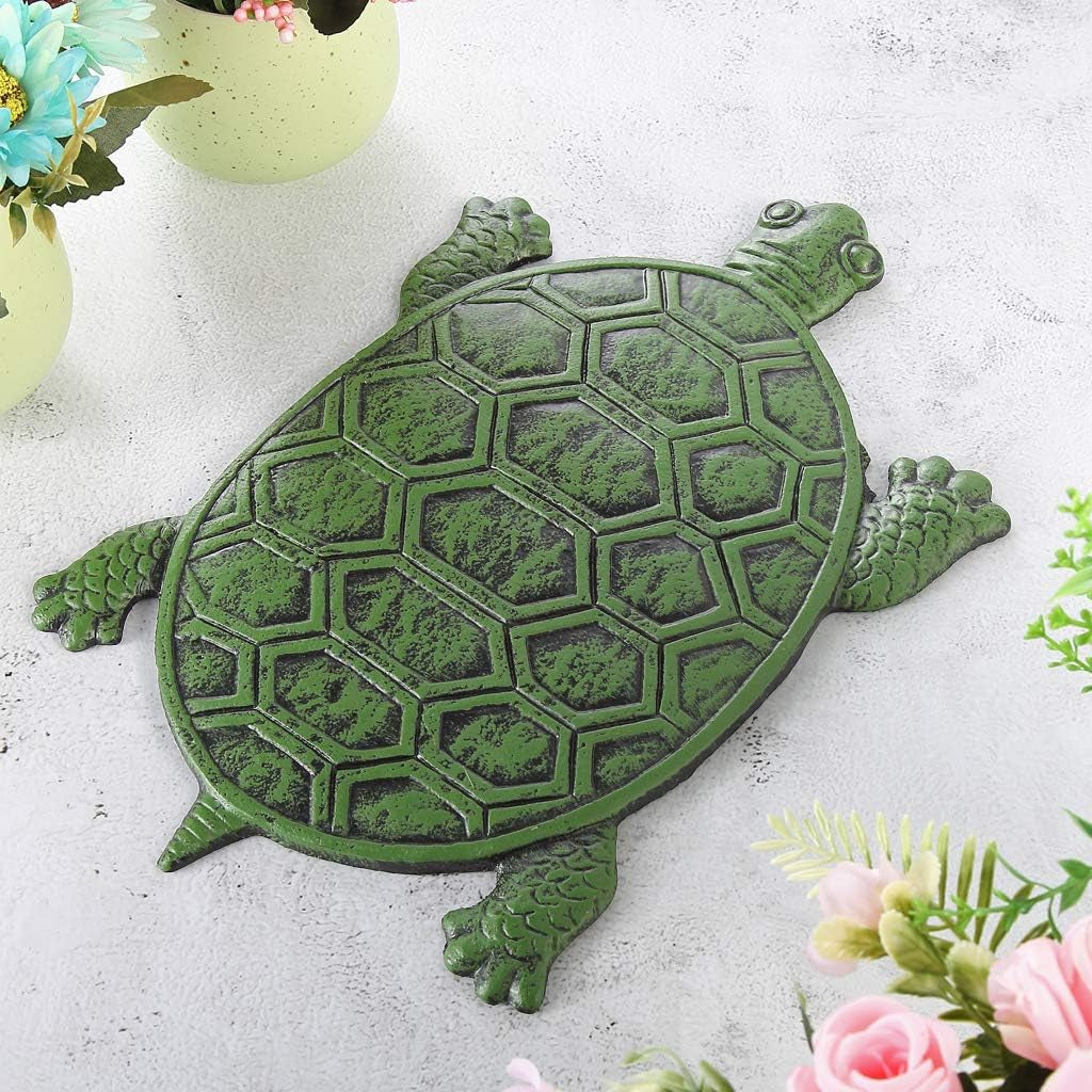 Cast Iron Stepping Stone, Turtle Stepping Stone, Decorative Tortoise Flagstone for Lawn, Yard, Garden Walkway