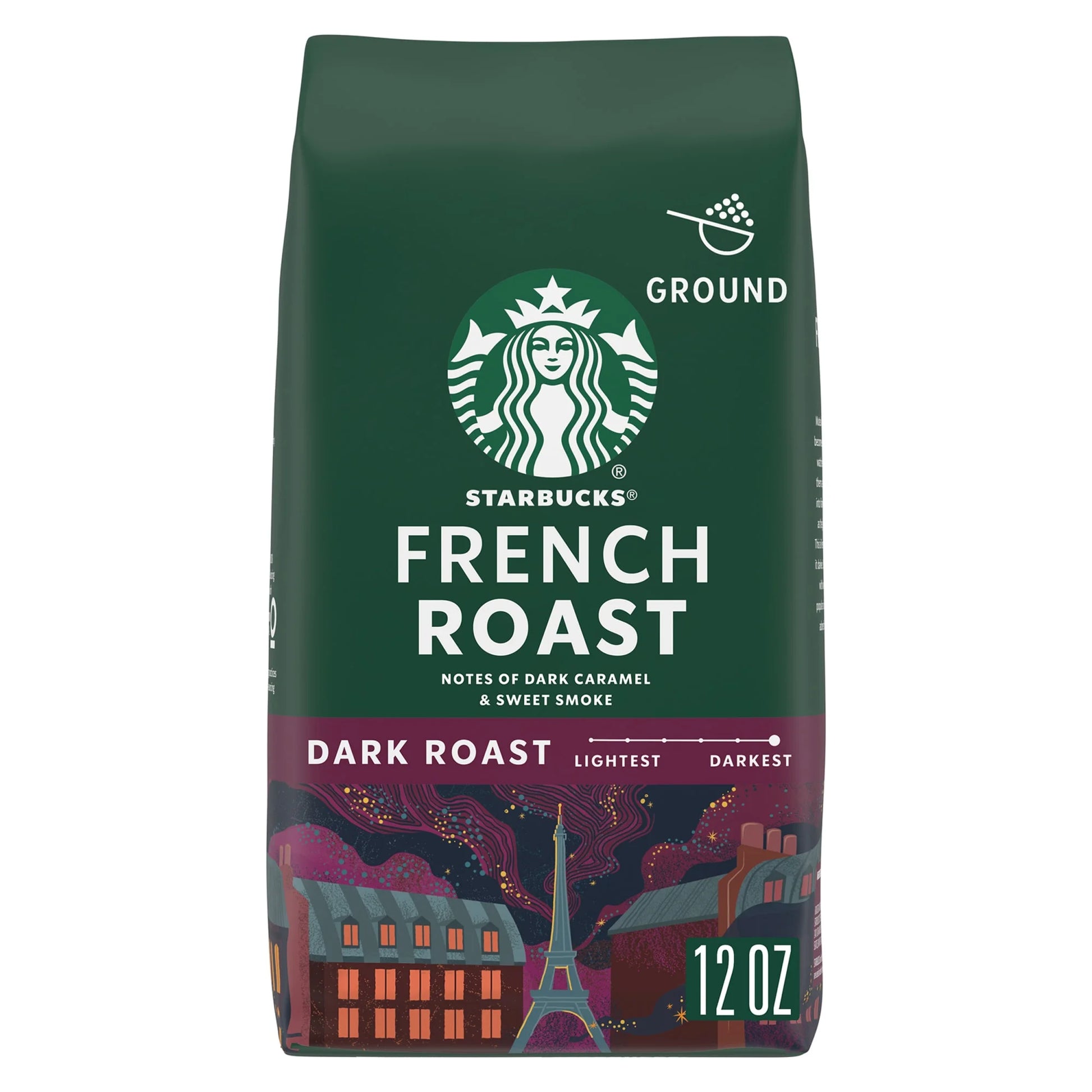 Arabica Beans French Roast, Dark Roast Ground Coffee,12 Oz