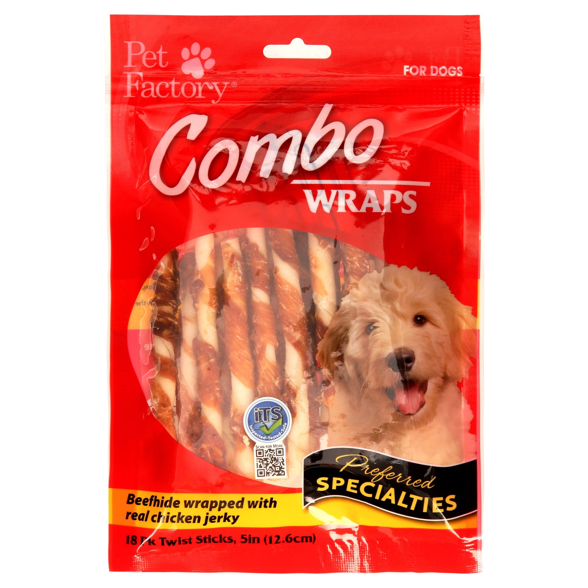 Combo Wraps Beefhide Wrapped with Real Chicken Jerky Dog Chews, 5" (18 Count)