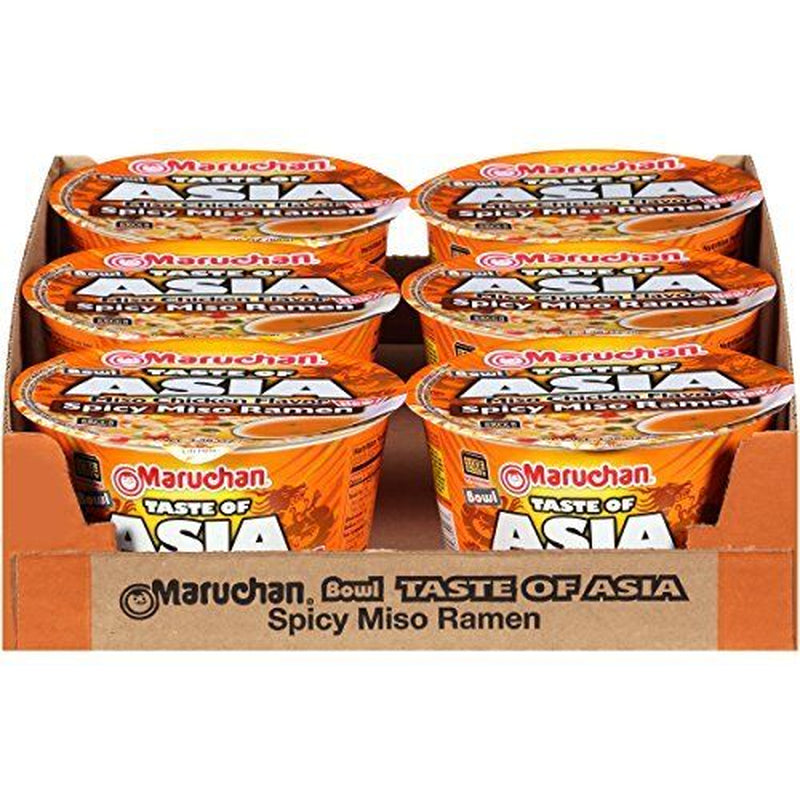 6-Pack Maruchan Bowl Taste of Asia Spicy Miso Microwavable, 3.38 Oz