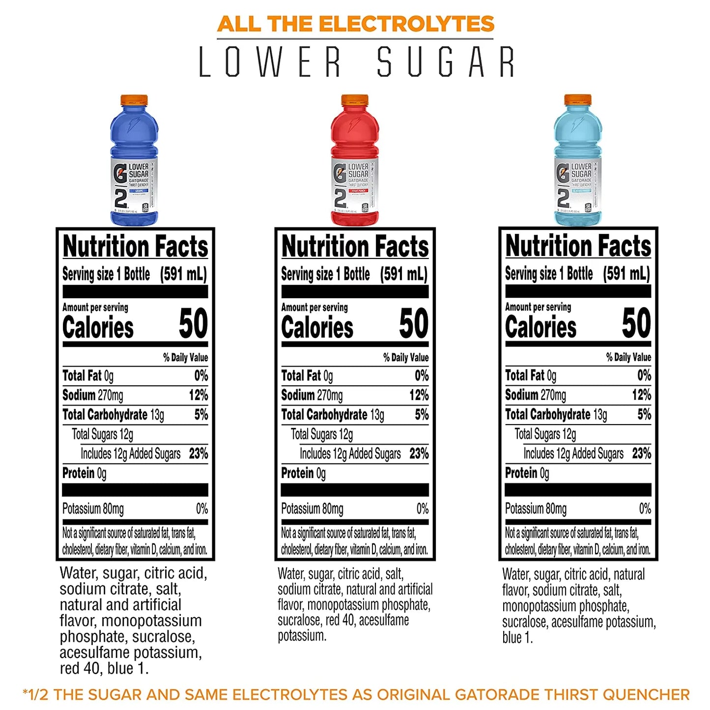 G2 Low Calorie Sports Drink Variety Pack, 20 Fl. Oz. 12 Count