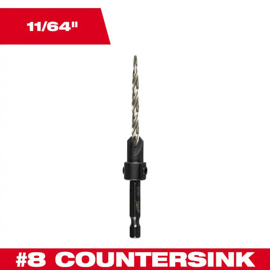 #8 Countersink 11/64 In. Wood Drill Bit