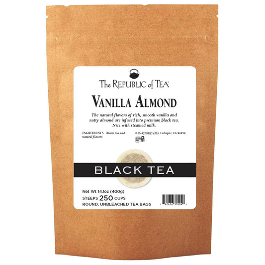 — Vanilla Almond Black Tea Bulk, 250 Bulk Tea Bags, Naturally Caffeinated