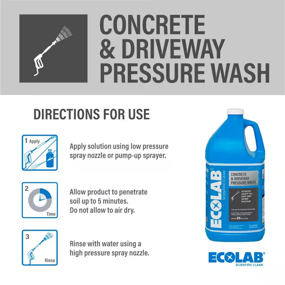 1 Gal. Outdoor Concrete and Driveway Pressure Wash Construction Grade Concentrate Cleaner