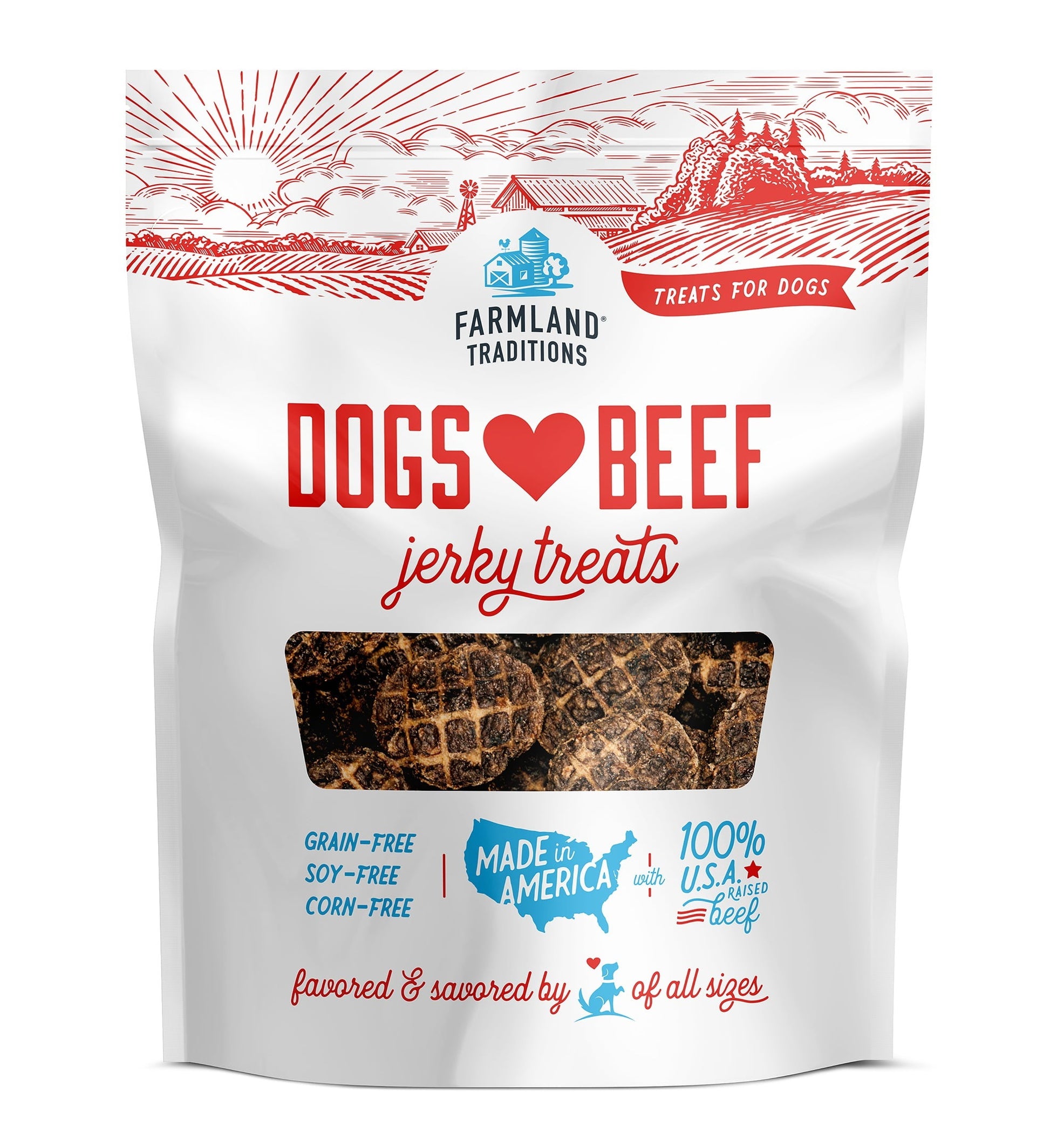 Dogs Love Beef Flavor Air Dried Jerky Treats for Dogs, 13.5 Oz Bag.