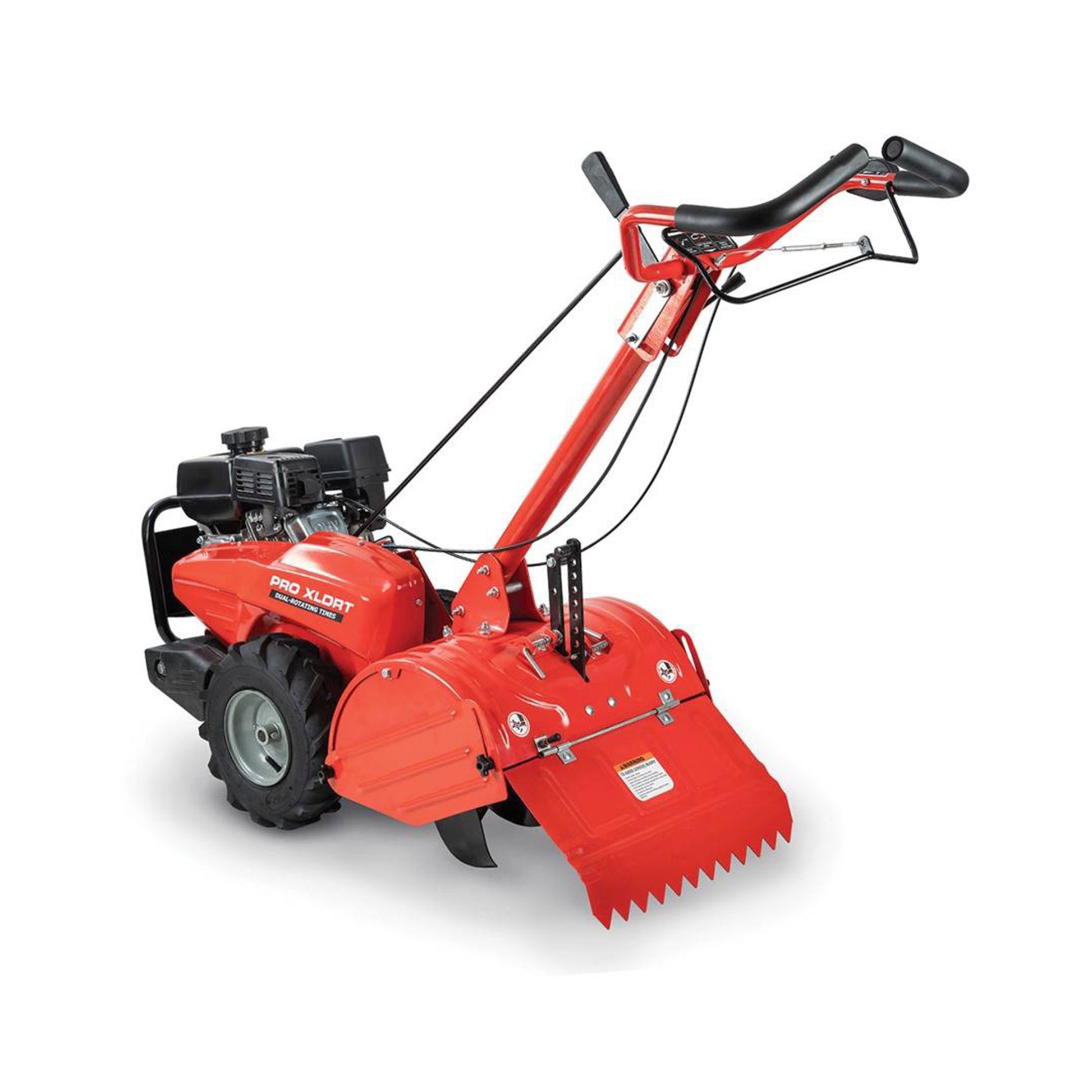 11 Inch Rear Tine Walk behind Tiller with Counter Rotating Tines, Orange