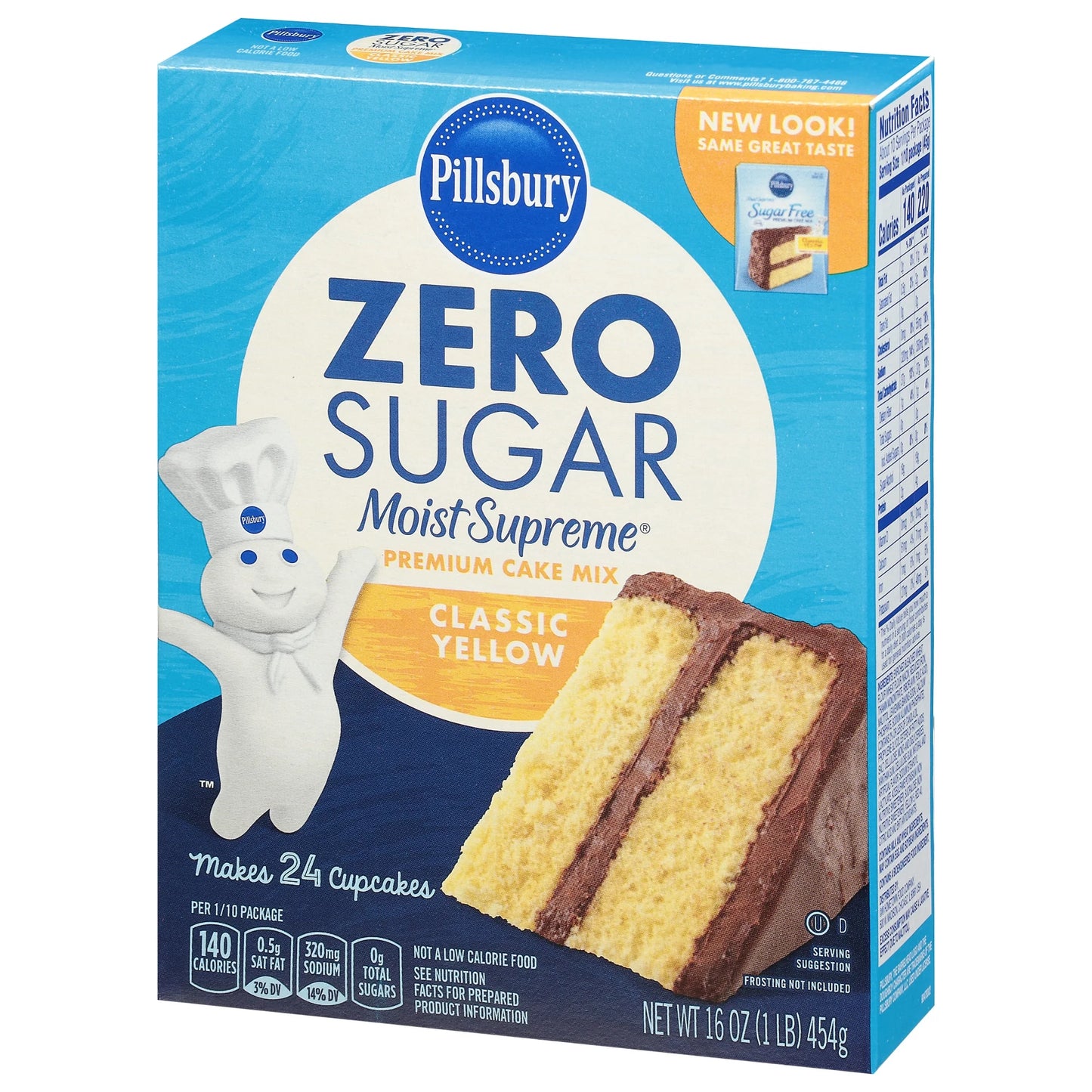 Zero Sugar Moist Supreme Yellow Premium Cake Mix, 16 Oz Box