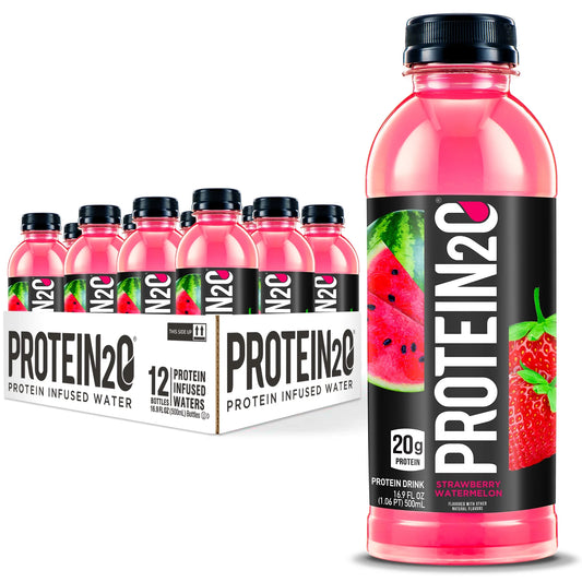 20G Whey Protein Infused Water plus Electrolytes, Strawberry Watermelon, 16.9 Fl Oz (Pack of 12)