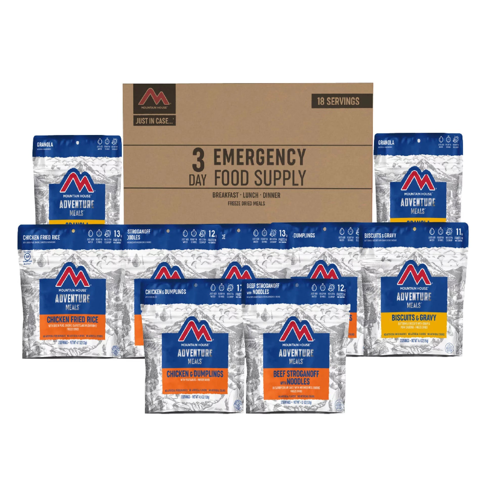 3-Day Emergency Food Supply | Freeze Dried Survival & Emergency Food Kit, Meals Are Perfect For: Emergency Preparedness, Camping, Backpacking, Hunting, Travel, Everyday Use - 2 Kits