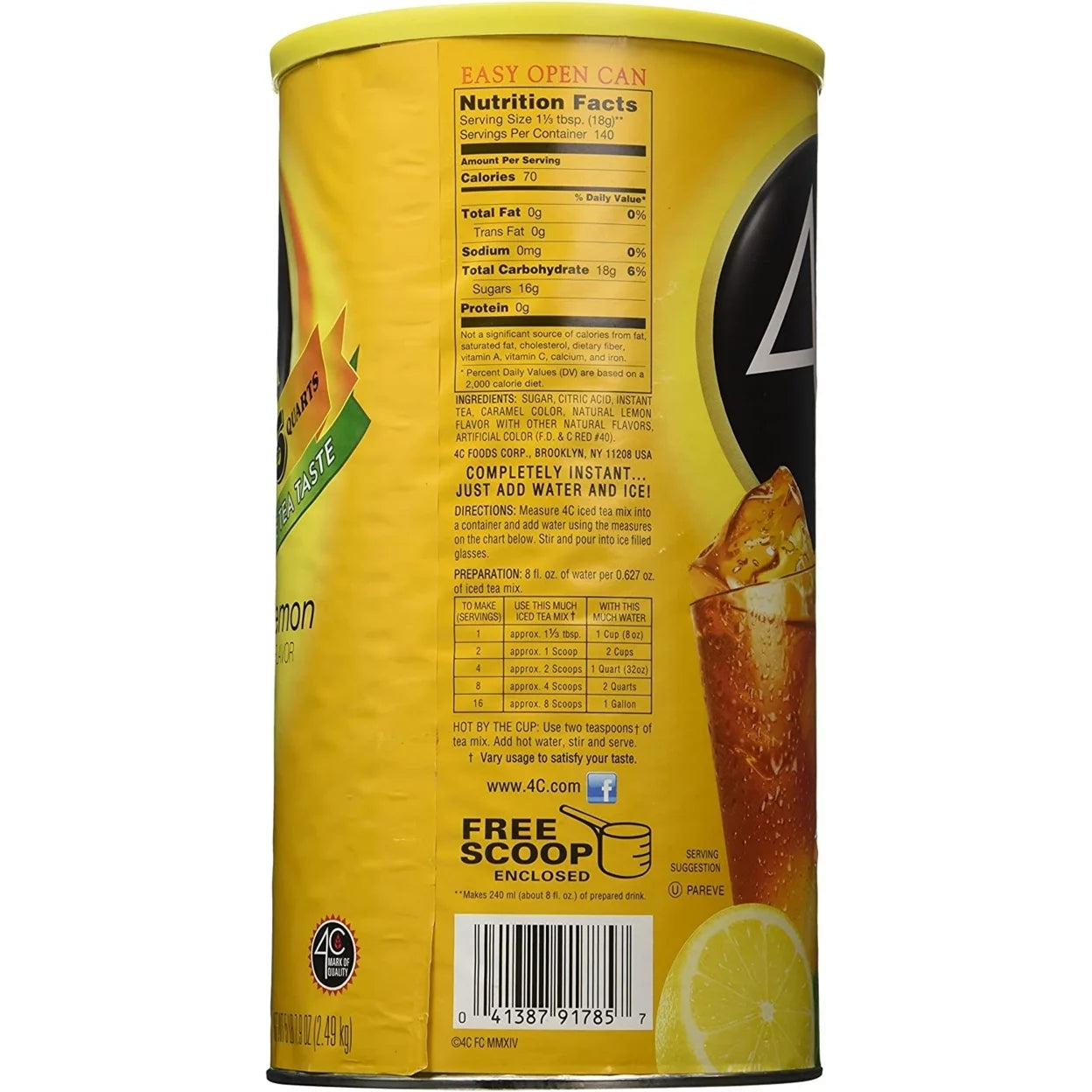 35-Qt. Lemon Iced Tea Mix (82.6 Ounce)