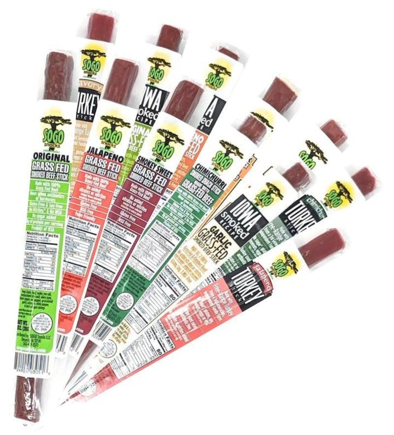 12 Flavor Variety Meat Sticks. No Added Nitrates, Gluten, Soy, MSG, Dairy, Nuts. 8 Grass-Fed Beef Flavors, 3 Free-Range Turkey Flavors & 1 Natural Pork Flavor (1 of Each, 12-Cnt, 1-Oz Stick)