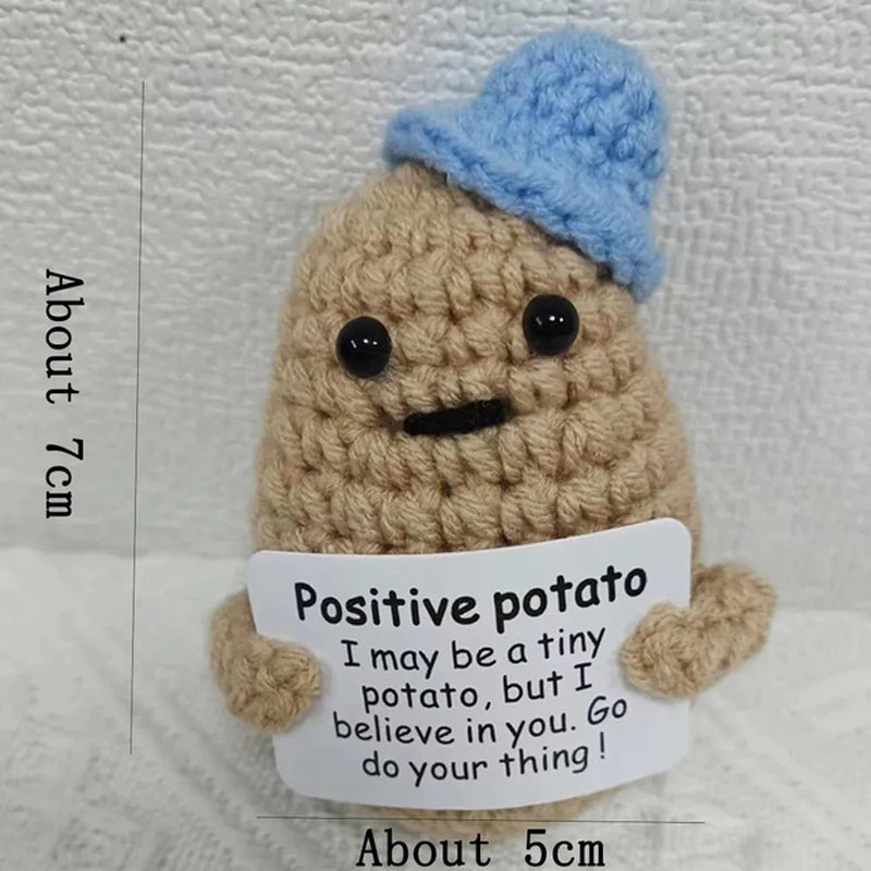 Handmade Positive Energy Potato Doll Home Decoration Mini Plush Knitting Wool Potato Doll Cute Birthday Gifts Office Room Decor