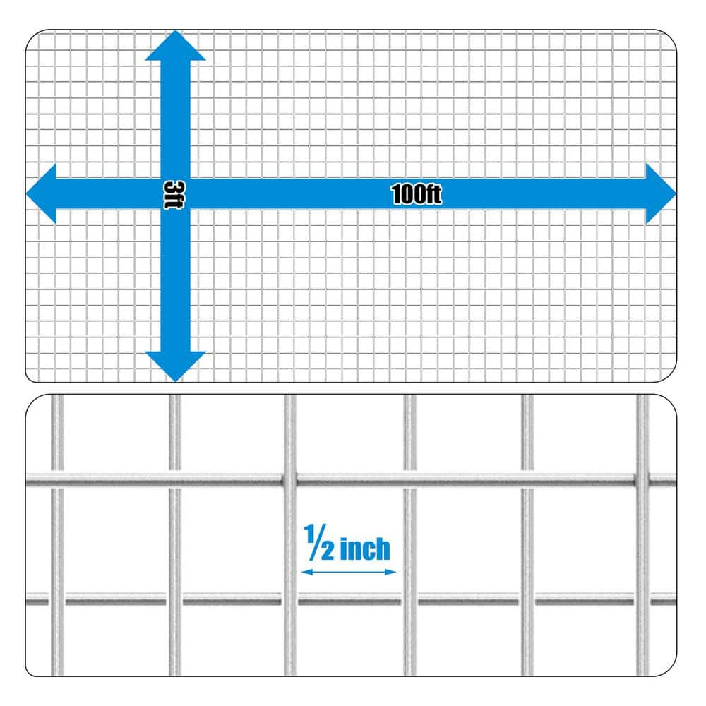 1/2 In. X 3 Ft. X 100 Ft. 19-Gauge Hardware Cloth