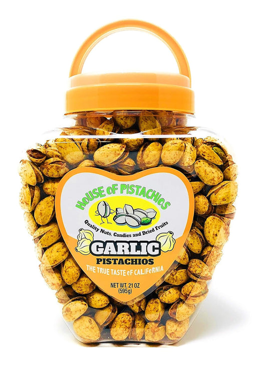 ' Garlic Flavored Pistachios - Real Flavor, Family Recipe, California Grown, 21 Ounces