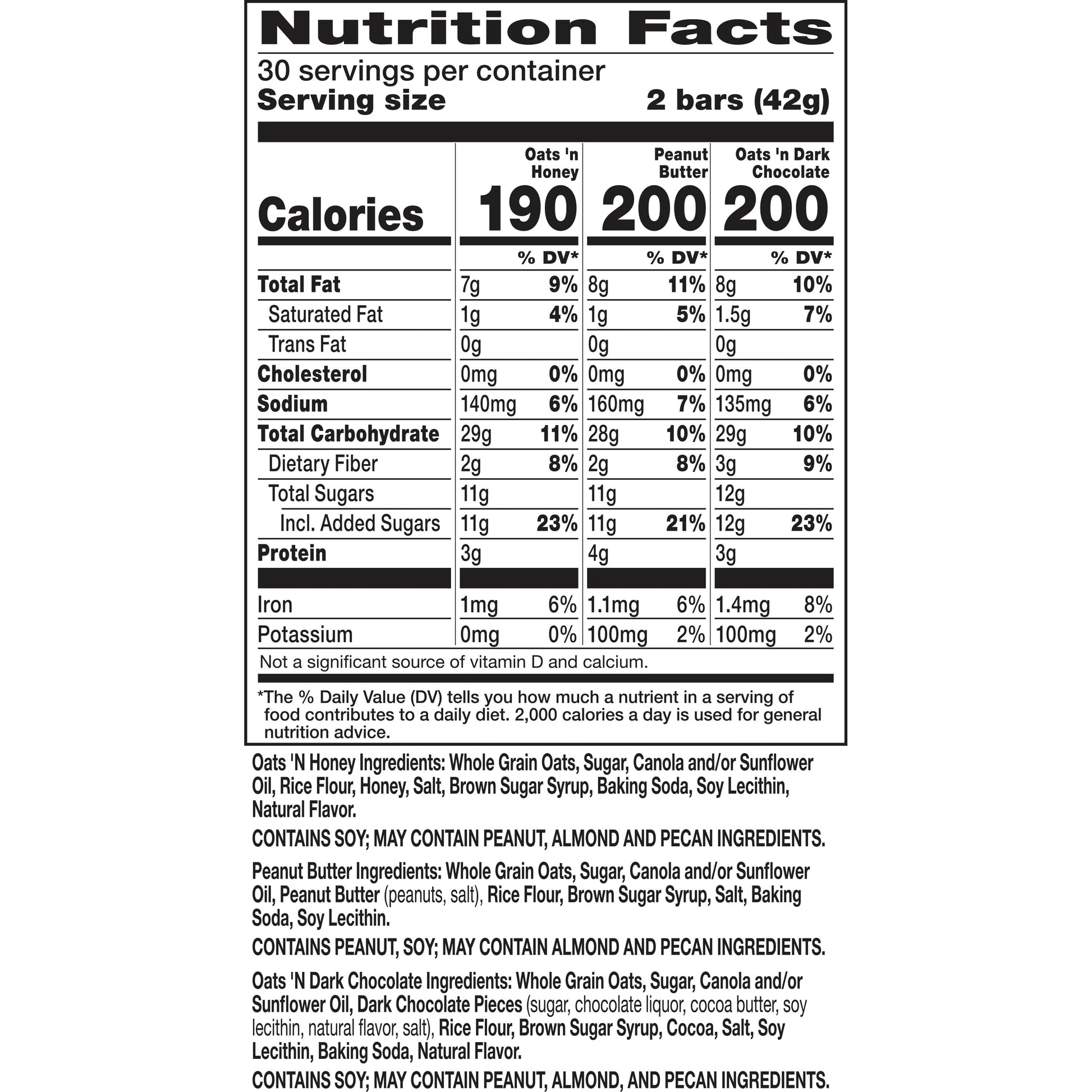 Nature Valley Crunchy Granola Bars, Variety Pack, 60 Bars, 44.7 OZ Count (30 Pouches)