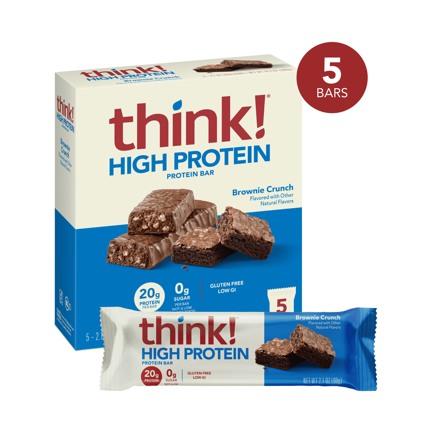 High Protein Brownie Crunch Bars, 5 Count